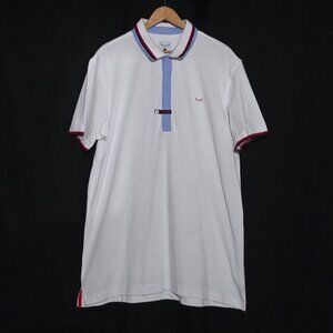 Adolfo Dominguez SS Polo - White Red Blue - Sz L